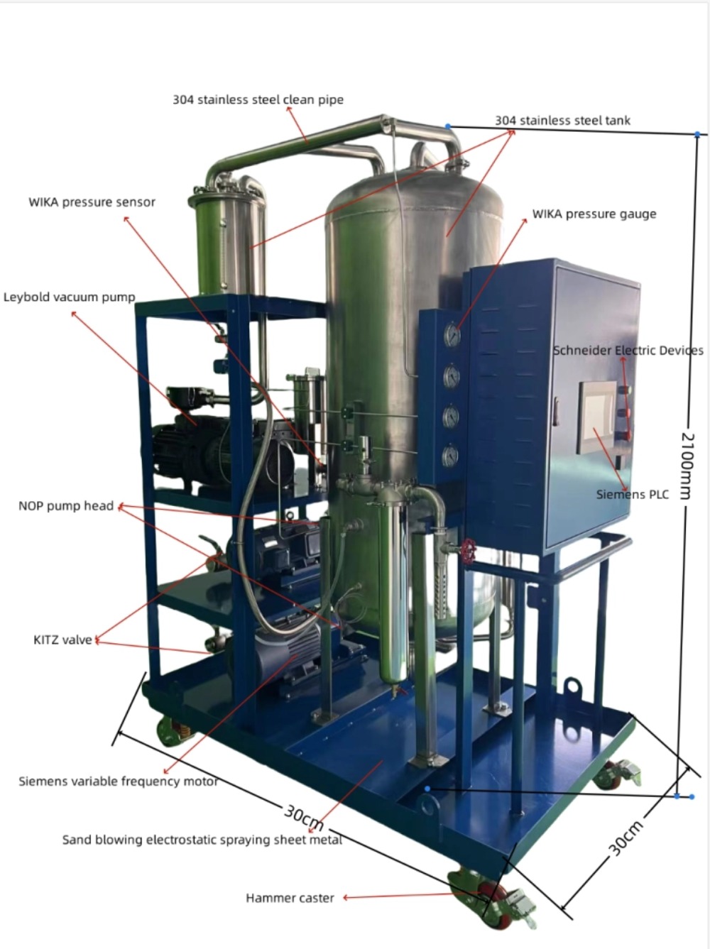 Transformer Oil Vacuum Purifier 99.9% Water Removal ≤5ppm Residual